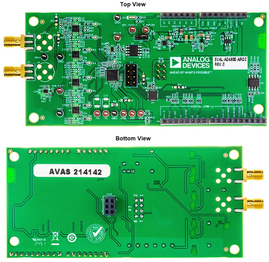 機械図面 - Analog Devices Inc. EVAL-AD4692-ARDZ ADC 評価ボード