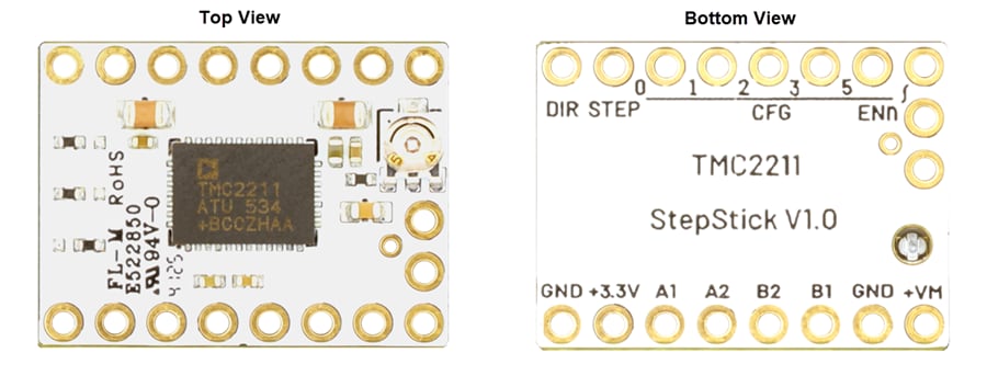 機械図面 - Analog Devices / Maxim Integrated TMC2211STEPSTICK評価ボード