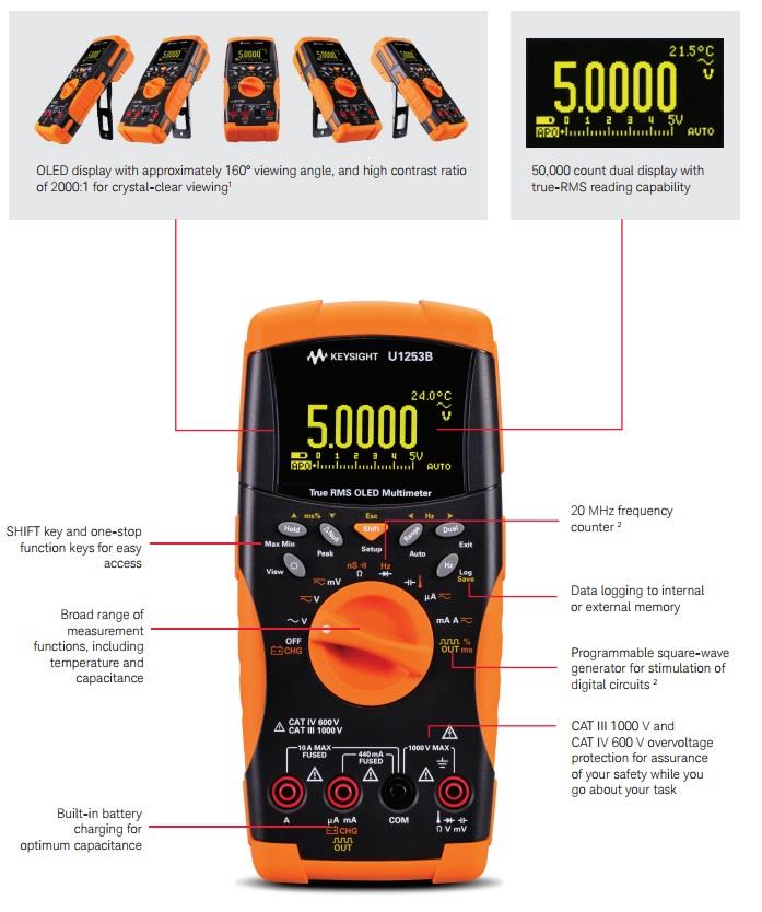 Keysight Technologies U1252B / 3B Handheld Digital Multimeters