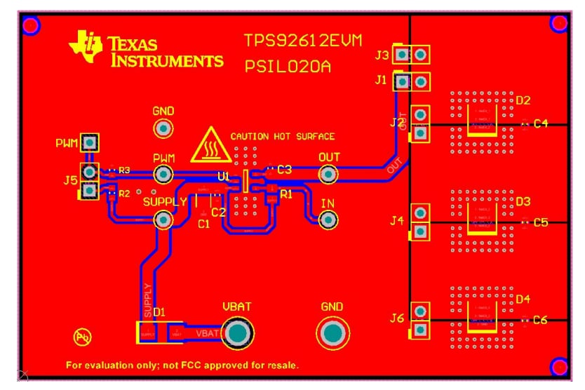 ロケーション回路 - Texas Instruments TPS92612EVM LEDドライバ評価モジュール