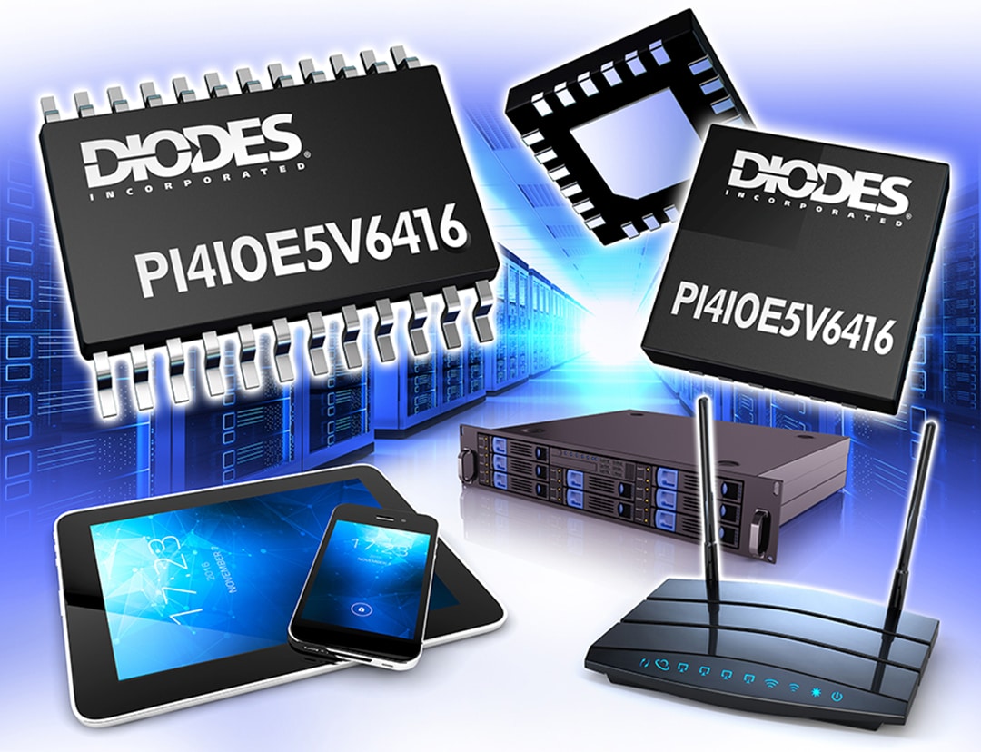 Diodes Incorporated PI4IOE5V6416 16ビットI²C I/Oエキスパンダ