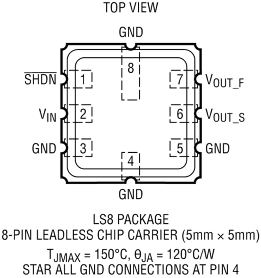 機械図面 - Analog Devices Inc. LTC6655高精度バンドギャップ電圧リファレンス