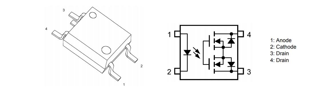 機械図面 - Toshiba TLP4176Aフォトリレー