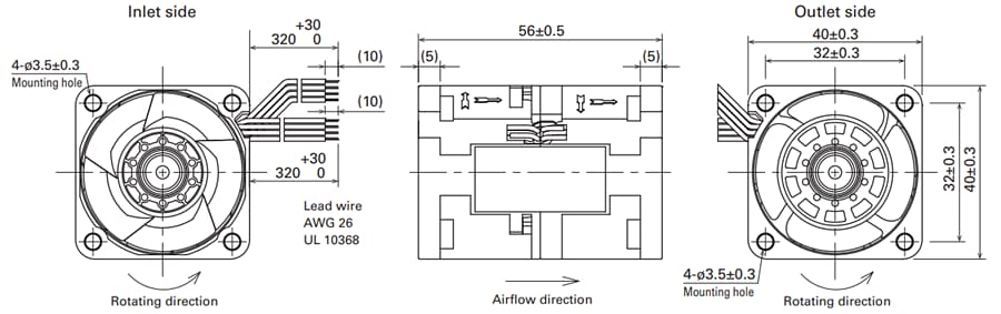Sanyo Denki San Ace 40 9CRJ Type Counter Rotating Fan Sanyo Denki San Ace 40 9CRJ Type Counter Rotating Fan