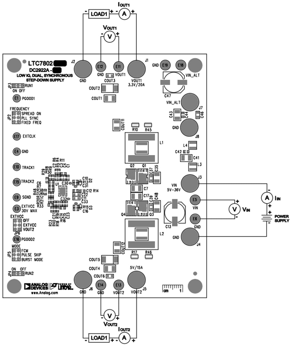 機械図面 - Analog Devices Inc. DC2922A-A/DC2922A-Bデモ回路（LTC7802用）