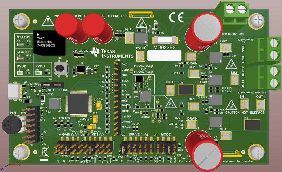 機械図面 - Texas Instruments DRV8706S-Q1EVMゲートドライバ評価モジュール
