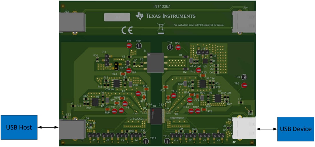 機械図面 - Texas Instruments ISOUSB211DPEVMリピータ評価モジュール