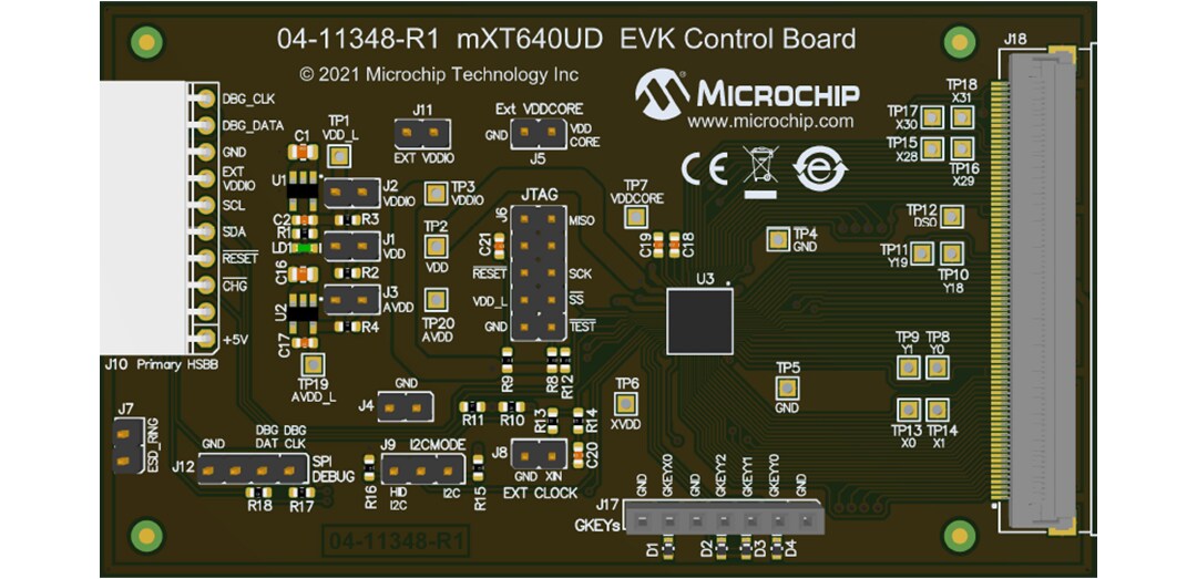 Microchip Technology ATMXT640UD-DEV-PCB制御ボード（EV43U30A）