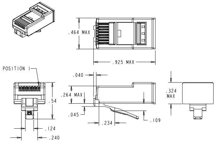 Stewart Connector / Cinch Connectivity Solutions RJ45抵抗器終端プラグ