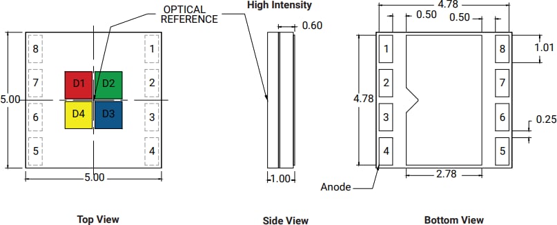 Mechanical Drawing - Cree LED XLamp® XM-L® Color (RGBW) Gen 2 LEDs Mechanical Drawing - Cree LED XLamp® XM-L® Color (RGBW) Gen 2 LEDs
