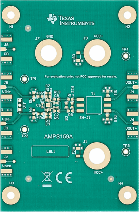 機械図面 - Texas Instruments DEM-FDA-DGN-EVMアンプ評価モジュール