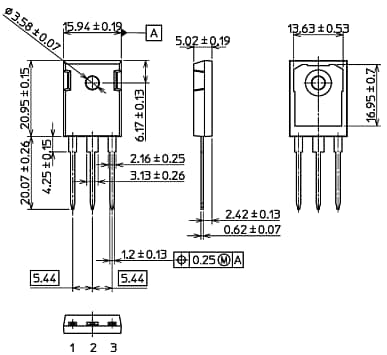 機械図面 - Toshiba 650V & 1200V第3世代炭化ケイ素MOSFET 機械図面 - Toshiba 650V & 1200V第3世代炭化ケイ素MOSFET