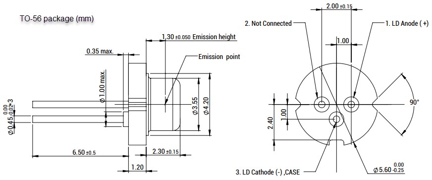 Mechanical Drawing - Coherent ST905A13 Laser Diode Mechanical Drawing - Coherent ST905A13 Laser Diode