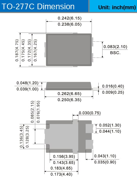 Mechanical Drawing - PANJIT H-Type Ultra-Low Schottky Diodes & Rectifiers Mechanical Drawing - PANJIT H-Type Ultra-Low Schottky Diodes & Rectifiers