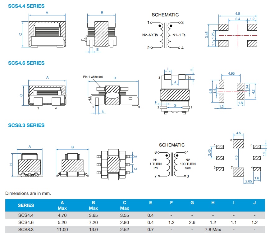 Signal Transformer / Bel SCS 4/8電流検出トランス