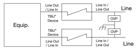 アプリケーション回路図 - Bourns TBU-CA-Q TBU®高速防護装置