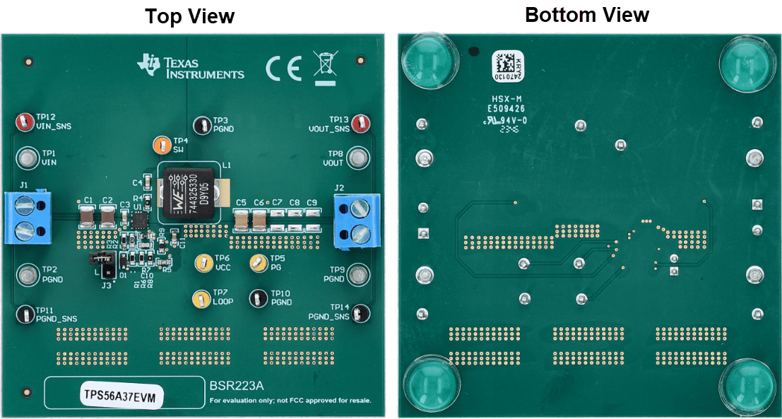 機械図面 - Texas Instruments TPS56A37EVMコンバータ評価モジュール（EVM）