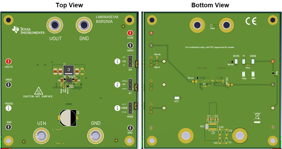 機械図面 - Texas Instruments LM65645EVM評価モジュール (EVM)