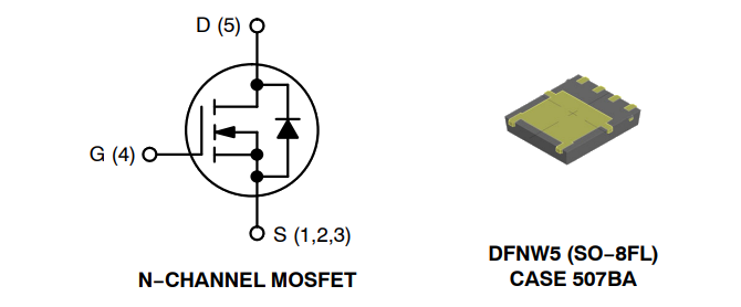 アプリケーション回路図 - onsemi NVMFWS4D0N04XM MOSFET