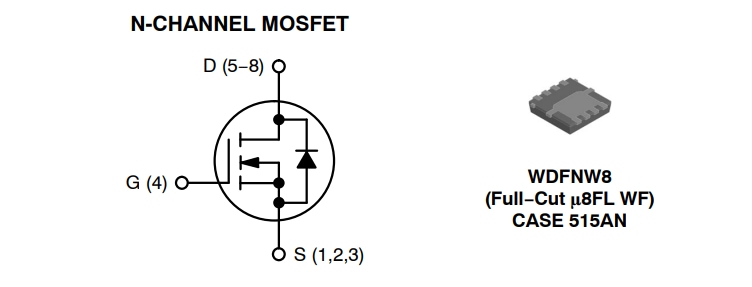 アプリケーション回路図 - onsemi NVTFWS003N04XM MOSFET
