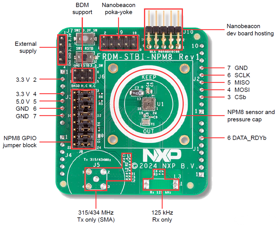 機械図面 - NXP Semiconductors FRDM-STBI-NPM8 センサ評価ボード