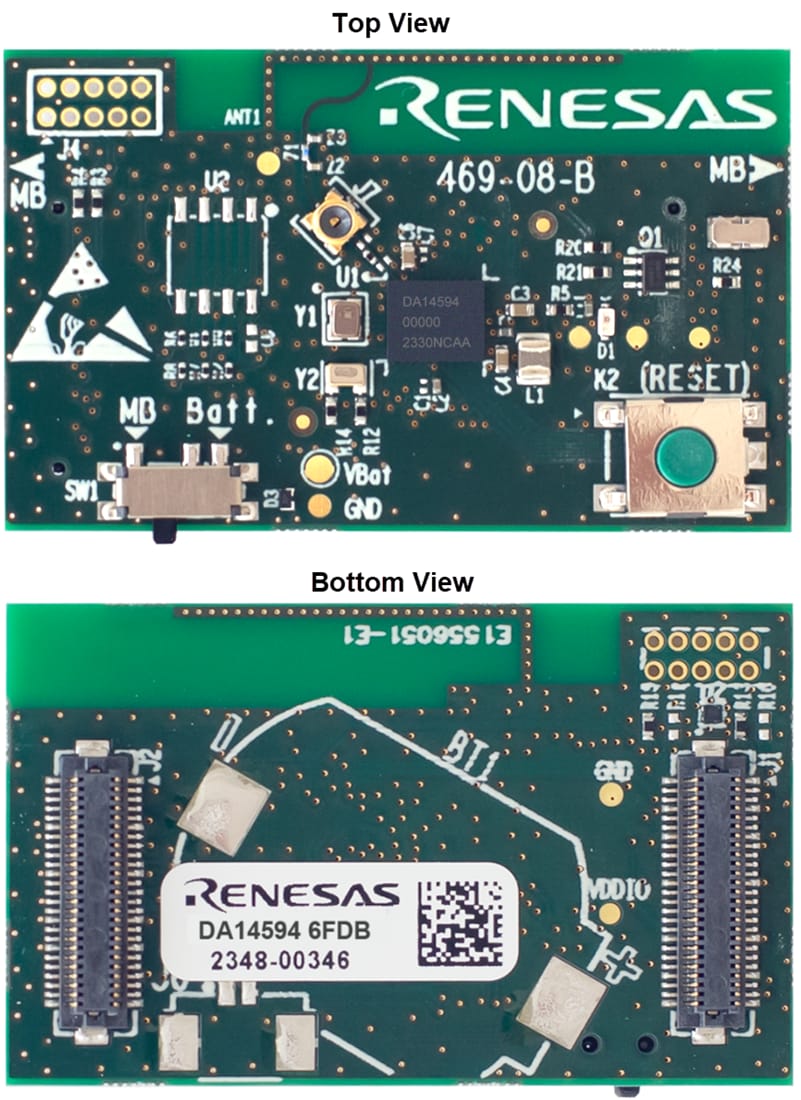 機械図面 - Renesas Electronics DA14594ドーターボード