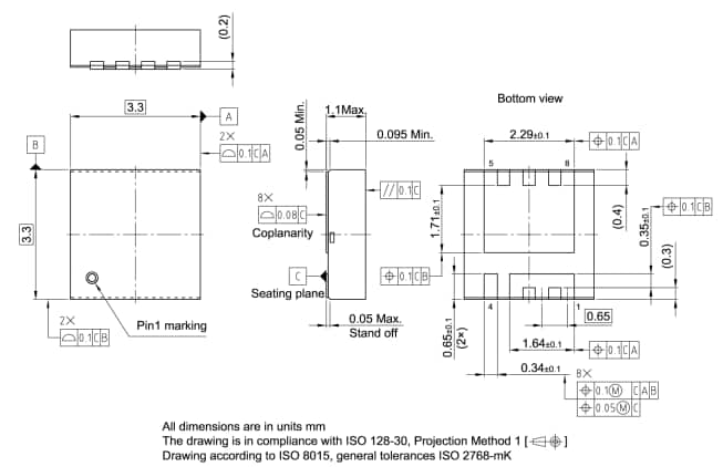機械図面 - Infineon Technologies OptiMOS™ 7 40V 車載向け パワーMOSFET