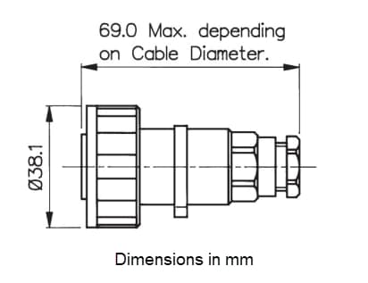 Mechanical Drawing - Bulgin Vitalis Buccaneer Flex Cable Connectors