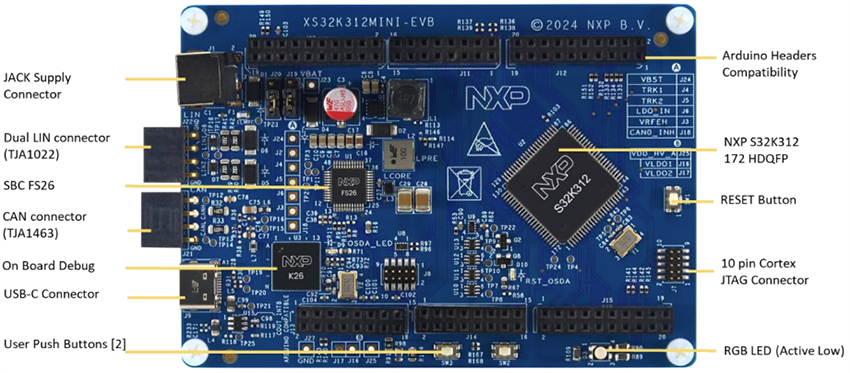 機械図面 - NXP Semiconductors S32K312MINI-EVB評価ボード