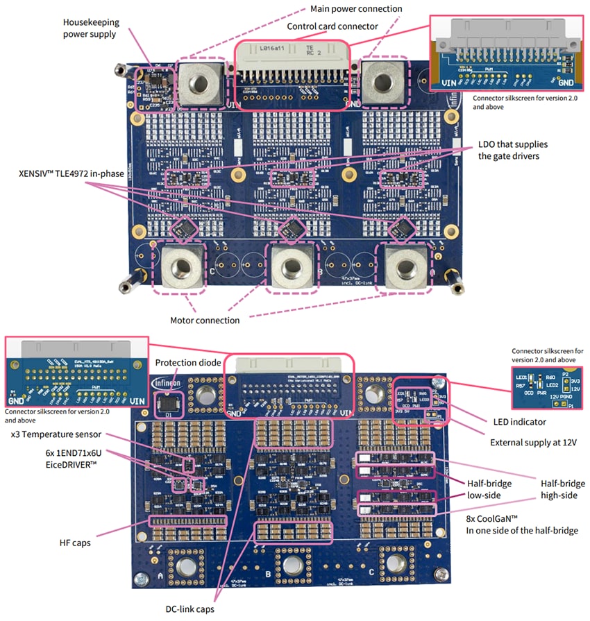 機械図面 - Infineon Technologies EVAL_MTR_48V150A_GaN評価ボード