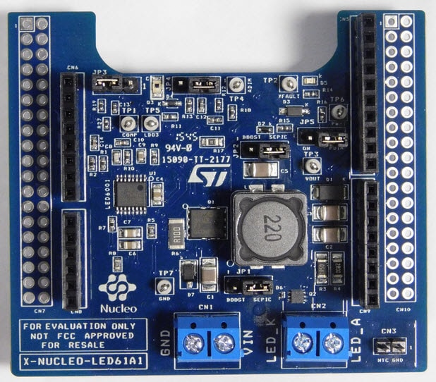 X-NUCLEO-LED61A1 DC/DC LEDドライバ拡張ボード