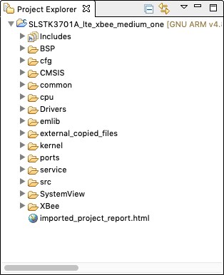 After Importing SLSTK3701A_lte_xbee_medium_one Project